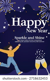 Happy new year vector design template