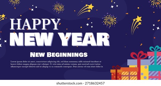 Happy new year vector design template