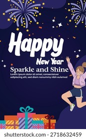 Feliz año nuevo Vector Plantilla de diseño