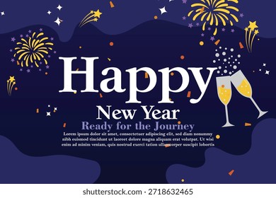 Feliz año nuevo Vector Plantilla de diseño