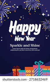 Happy new year vector design template