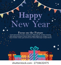 Feliz año nuevo Vector Plantilla de diseño