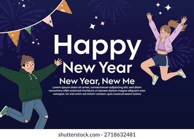 Feliz año nuevo Vector Plantilla de diseño