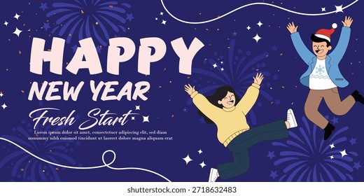 Happy new year vector design template