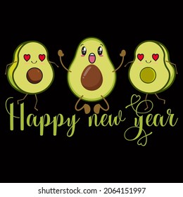 Happy New Year. New year vector graphic prints set, greeting cards, invitations. Good for t-shirt, mug, scrap booking, gift, printing press holiday Vector Illustration.