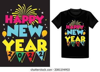 Happy New Year. Vector Graphic, greeting cards, invitations, messages, mug, t-shirt design