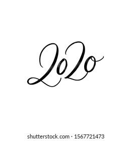 HAPPY NEW YEAR. VECTOR GREETING CYRILLIC HAND LETTERING TYPOGRAPHY PHRASE