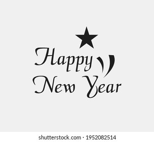 Happy new year vector icon. Editable stroke. Symbol in Line Art Style for Design, Presentation, Website or Apps Elements, Logo. Pixel vector graphics - Vector