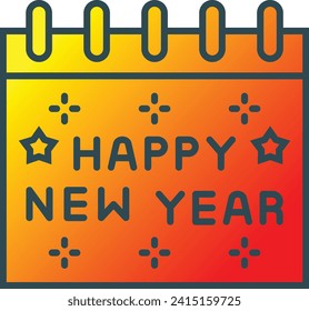 Icono vector Feliz Año Nuevo. Se puede usar para imprimir, móviles y aplicaciones web.