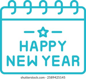 Happy New Year vector icon. Can be used for printing, mobile and web applications.