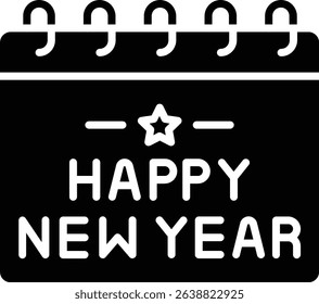 Happy New Year vector icon. Can be used for printing, mobile and web applications.