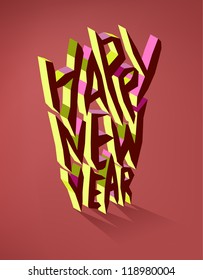 Happy new year, vector illustration