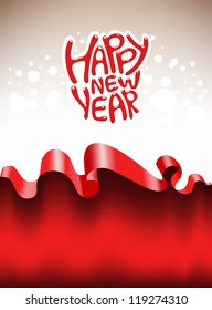 Happy new year, vector illustration, greeting card