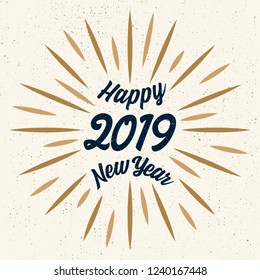 Happy New Year Vector Illustration 2019