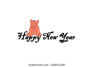 Happy New Year vector illustration.