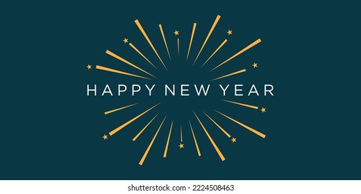Happy New Year vector illustration for banner, flyer and greeting card