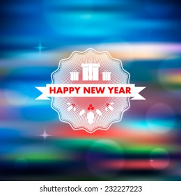 Happy New Year vector illustration for holiday design, party poster, greeting card, banner or invitation.