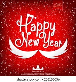  Happy New Year vector illustration for holiday design, party poster, greeting card, banner or invitation.