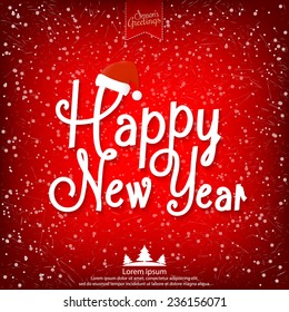  Happy New Year vector illustration for holiday design, party poster, greeting card, banner or invitation.