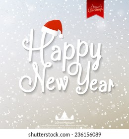  Happy New Year vector illustration for holiday design, party poster, greeting card, banner or invitation.