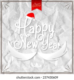 Happy New Year vector illustration for holiday design, party poster, greeting card, banner or invitation.