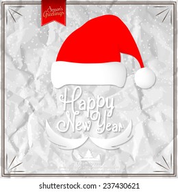 Happy New Year vector illustration for holiday design, party poster, greeting card, banner or invitation.