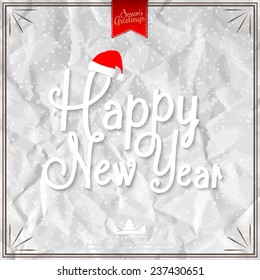 Happy New Year vector illustration for holiday design, party poster, greeting card, banner or invitation.
