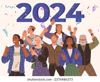 Happy new year. Vector illustration. Extend your warmest wishes with holiday card conveys love and joy The New Years poster adds touch color and excitement to festive atmosphere The background
