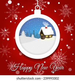 Happy New Year vector illustration for holiday design, party poster, greeting card, banner or invitation.