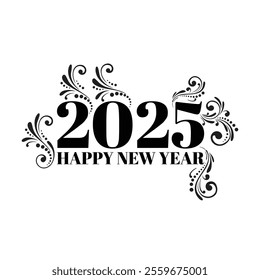 happy new year vector illustration, new year 2025 vector