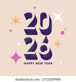 Ilustração vetorial de Ano Novo Feliz para promoção de mídias sociais