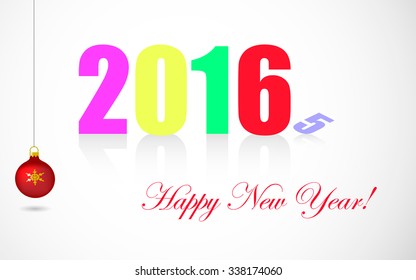 Happy New Year. Vector illustration with Christmas ball.
