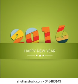 Happy new Year vector illustration or greeting card with typography of 2016, year of the monkey.