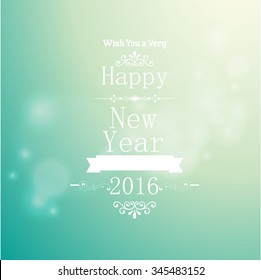 Happy new Year vector illustration or greeting card with typography of 2016, year of the monkey.