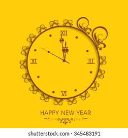 Happy new Year vector illustration or greeting card with typography of 2016, year of the monkey.