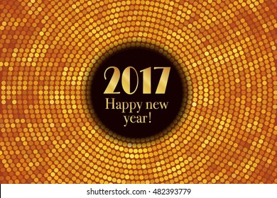 Happy New Year. Vector illustration. Gold version
