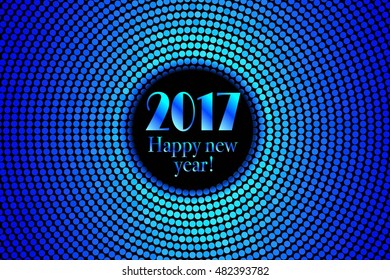Happy New Year. Vector illustration. Blue version