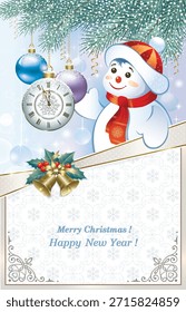 Feliz año Nuevo. Ilustraciones vectoriales para tarjetas de felicitación, fondos, diseños de vacaciones, materiales de marketing y Anuncios de redes sociales.