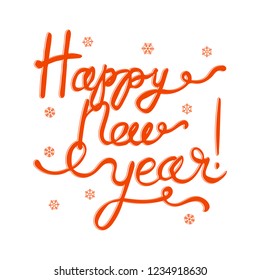 Happy New Year vector lettering illustration for postcards and decor. Template for greeting cards, wrapping paper, decoration, tags, packaging. Illustrator EPS 10