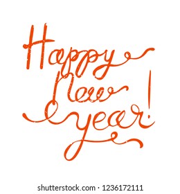 Happy New Year vector lettering illustration for postcards and decor. Template for greeting cards, wrapping paper, decoration, tags, packaging. Illustrator EPS 10