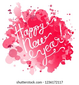 Happy New Year vector lettering illustration for postcards and decor. Template for greeting cards, wrapping paper, decoration, tags, packaging. Illustrator EPS 10