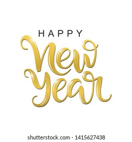 Happy New Year Vector Lettering On Stock Vector (Royalty Free ...