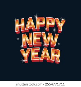 Happy New Year Vector, Lettering, Calligraphy Design, Usable for Poster, Banners, Postcards, Wallpaper, Gifts etc