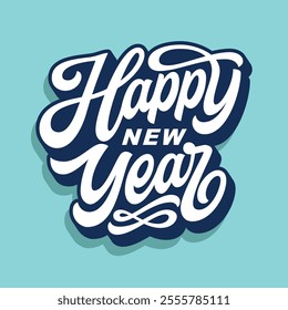 Happy New Year Vector, Lettering, Calligraphy Design, Usable for Poster, Banners, Postcards, Wallpaper, Gifts etc