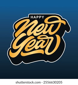 Happy New Year Vector, Lettering, Calligraphy Design, Usable for Poster, Banners, Postcards, Wallpaper, Gifts etc