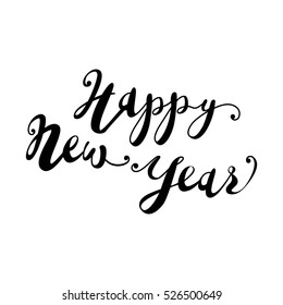 Happy New Year Vector Lettering in Brush pen style