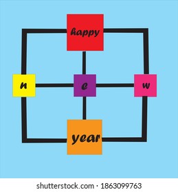 Happy new year vector on beautiful background.