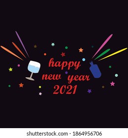Happy new year vector on beautiful background.