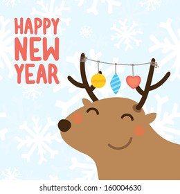 Happy new year vector postcard