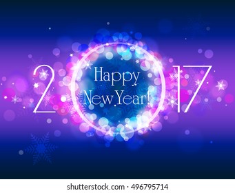 Happy New Year vector purple pink background with some space for text